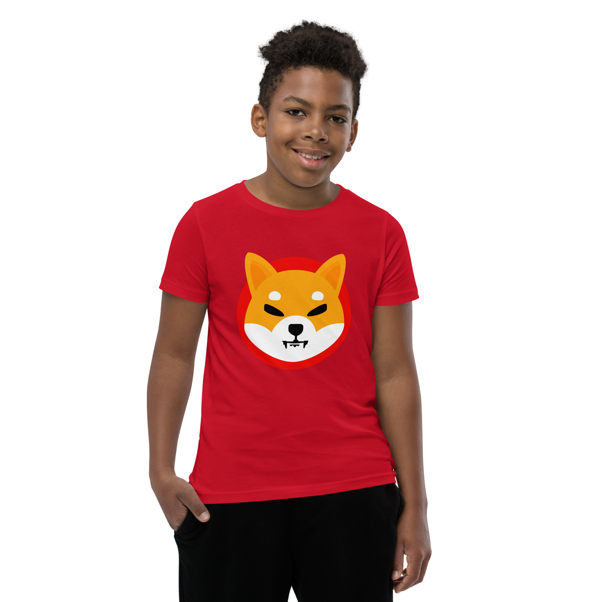 SHIB Kids T-Shirt worn by a model